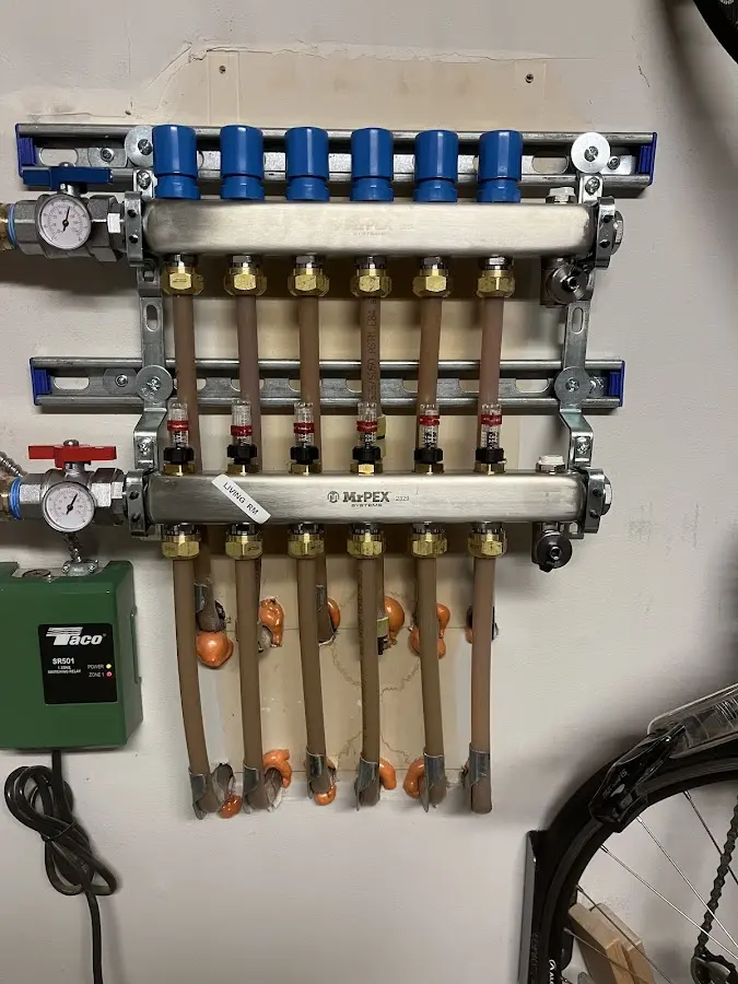 Plumber performing Gas Line Installation at a residential property in Long Grove